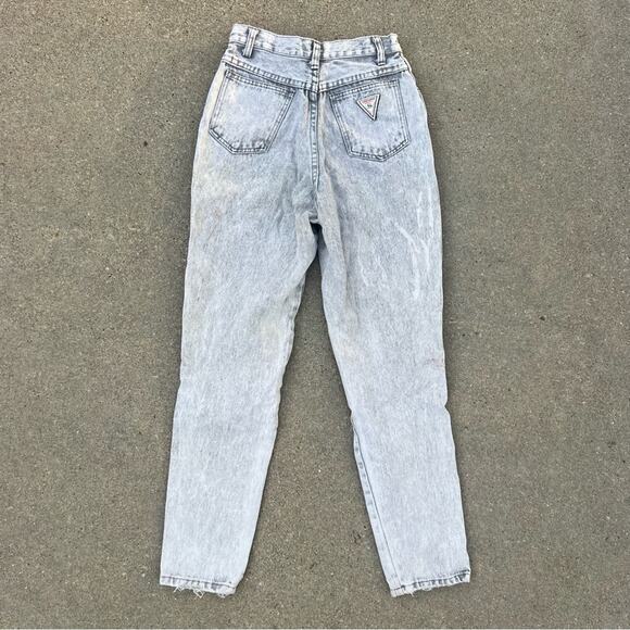 Vintage 80s Stefano Gray Acid Wash High Rise Taper Ankle Jeans 24" WAIST - Picture 3 of 7